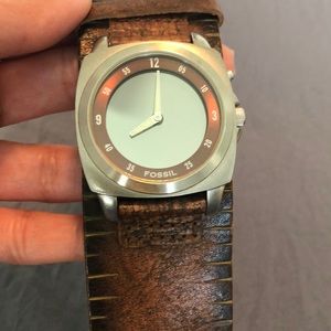Men’s Fossil Watch with Leather Band